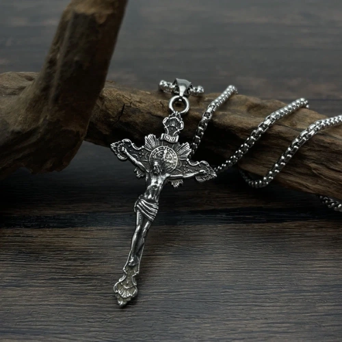 St. Benedict Symbol Crucifix Necklace